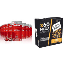 Lavazza, Qualit? Rossa, 100 Aluminium Coffee Capsules Intensity 10/13, Medium Roasting, 10 Packs & Carte Noire, Espresso Lungo, Nespresso Compatible