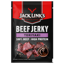 Jack Link?s Beef Jerky Teriyaki - 12-Pack (12 ? 60 g) - Dried Meat Protein Snacks - High-Protein Snack for Gym, Fitness & Outdoor ? American Food for