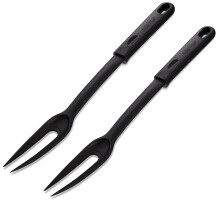 Nylon Kochgabel aus hitzebeständigem Nylon mit Kunststoffgriff und Loch, ideal für Antihaft-Töpfe (2er Pack) - Von Ram Pro