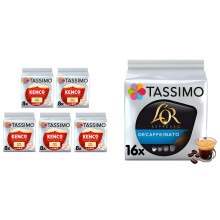 TASSI KC FLAT WHITE & L'OR Espresso Decaffeinato Coffee Pods x16 (Pack of 5, Total 80 Drinks)