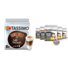 Tassimo Coffee Pods x8 (Pack of 5, Total 40 Drinks) - Baileys Latte Macchiato & Toffeenut Latte, 81 Count, Medium Roast, Caffeinated, Milk Allergen,