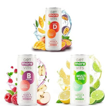 Bundle of Get More Vits Cans (36 x 330ml), Vitamin D - Sparkling Mango & Passionfruit, B Vitamins - Sparkling Apple & Raspberry, Multi Vits -