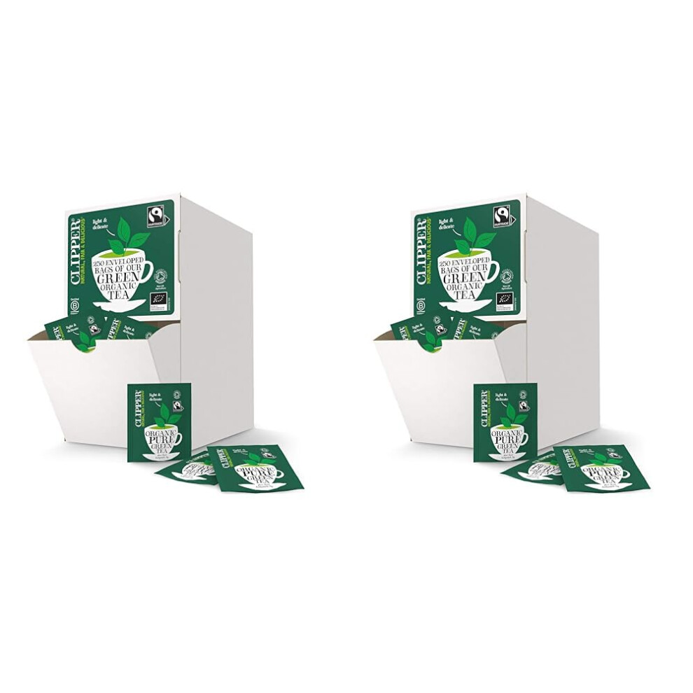 Clipper Organic Pure Tea Bags | 250 Individually Wrapped Teabags | Bulk Buy For Home, Catering & Parties | Eco-Conscious, Fair Trade Tea | Green