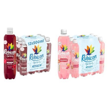 Rubicon Spring 24 Pack Bundle, Black Cherry Raspberry & NEW Pink Grapefruit Blood Orange, Sparkling Spring Water with Real Fruit Juice & Natural