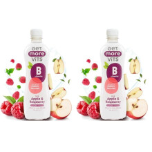 Get More Vits - B Vitamins Still Apple & Raspberry Flavoured Spring Water (12 x 500ml), Supports Energy Release, Tackle Tiredness & Fatigue, Natural