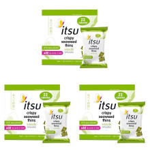 itsu Wasabi Flavour Seaweed Thins | Crispy Seaweed Snacks | NEW Larger Pack (32 x 5g packs) | Vegan, Low Calorie, Healthy Snack, Seaweed Crisps (Pack