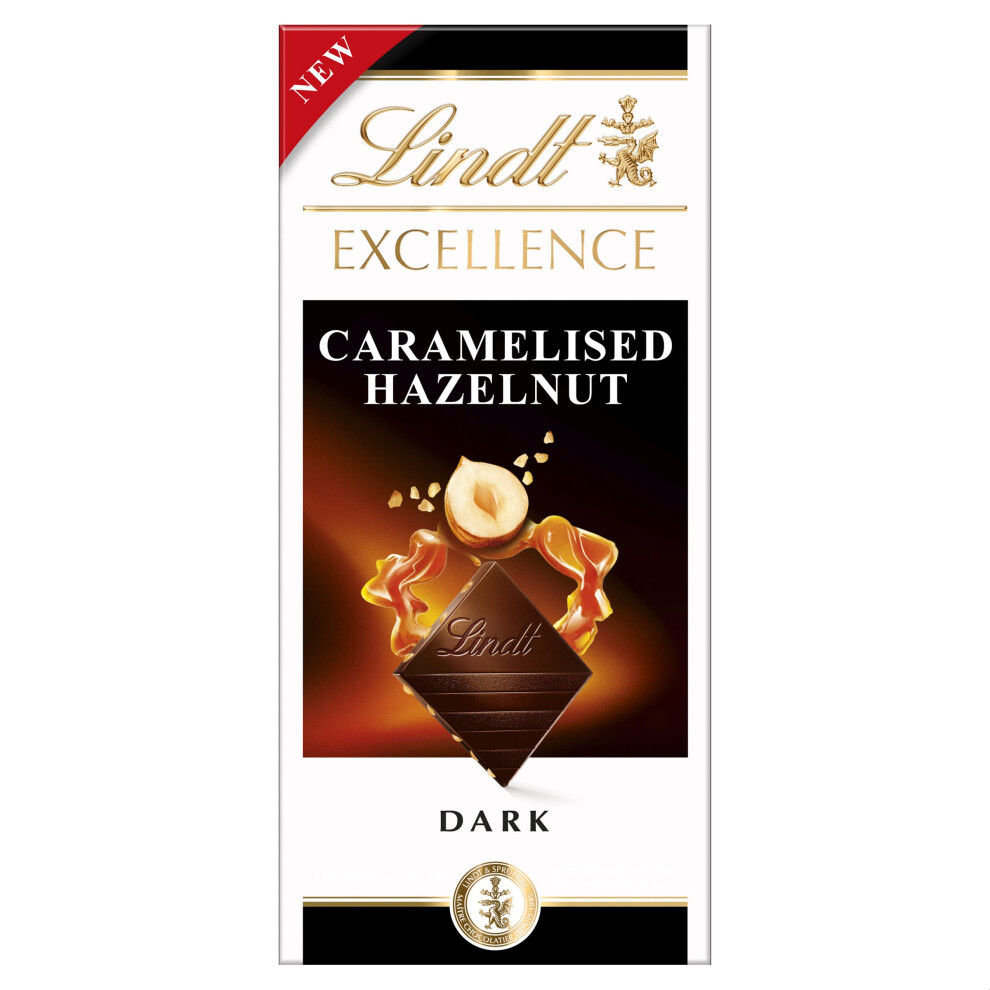 Lindt Excellence Caramelised Hazelnut, 100G (Pack Of 10)