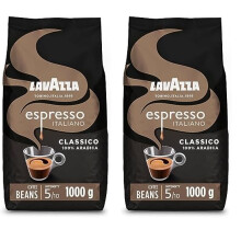 Lavazza, Espresso Italiano Classico, Coffee Beans, Ideal for Espresso Coffee Machines, with Flowery & Fruity Aromatic Notes, Intensity 5/10, 100%