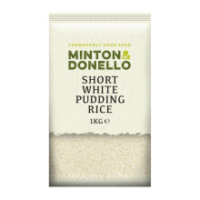 Minton & Donello Short White Pudding Rice 6 x 1Kg (6Kg) - Great for Creamy Risottos, Rice Puddings, Soups, and Stews