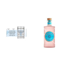 Fever-Tree Refreshingly Light Indian Tonic Water, 150ml, 8 Count (Pack of 3) (Total 24 cans) Malfy Rosa Sicilian Pink Grapefruit Flavoured Gin
