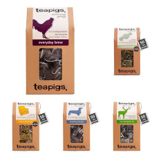 teapigs Big Bestsellers Bundle - English Breakfast, Peppermint, Mao Feng, Darjeeling Earl Grey & Chamomile Tea Bags - Black & Herbal Tea Bundle - 5x50