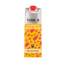 FUNKIN Cocktails Strawberry Woo Wo Pre Mixed Cocktail Mixer | Just Add Vodka | Sweet & Refreshing | 0% ABV | Premium Ingredients for Bar-Quality