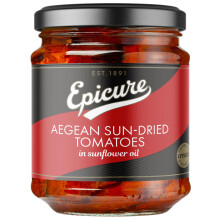 Epicure Aegean Sundried Tomato Strips in Oil ? Gourmet Mediterranean Antipasti, 195 g (Pack of 12)
