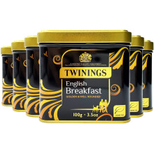 Twinings English Breakfast Loose Tea in Tin 600g (Multipack of 6 x 100g tins)