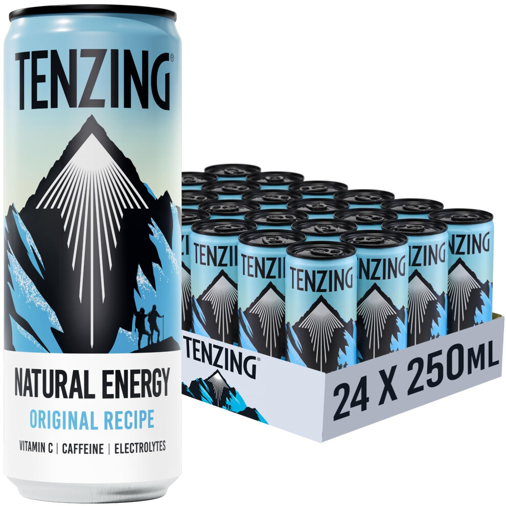 Tenzing Natural Energy Drink, Plant Based, Vegan, & Gluten Free Drink, Original Recipe, 250Ml (Pack Of 24) - Packaging May Vary