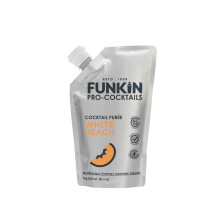 FUNKIN White Peach Puree Cocktail Mixer | Made with Real Fruit | Fresh Fruit Puree for Professional Cocktails, Smoothies, & Desserts | 0% ABV |