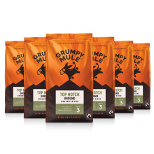 Grumpy Mule Top Notch Organic Blend Ground Coffee with notes of Berries and Dark Chocolate 200g (Pack of 6 - Total 1.2kg)