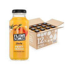 Flawsome! Orange - 12x250ml Cold-Pressed Juice - No Added Sugar, 100% Natural Pure Juice, Vegan, Not from Concentrate