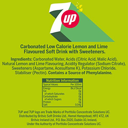 7UP Zero Lemon & Lime Bottle 2L 2