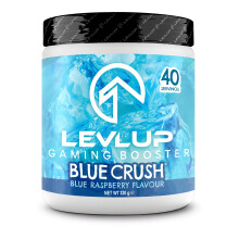 LevlUp Blue Crush Gaming Booster, Energy, Focus and Concentration Drink Powder for Gamers with Taurine, Caffeine, L-Tyrosine and Vitamin B12, Blue