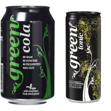 Green Cola Cans 24 Pack, No Sugar Soft Drink, 0 Calories, No Aspartame, Natural Caffeine, 100% Taste & Tonic Water Cans 24 Pack, Sli mline Tonic, No