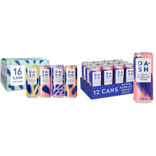 Dash Water Mixed Pack - 16 x Flavoured Sparkling Spring Water & Raspberry - 12 x Raspberry Flavoured Sparkling Spring Water - NO Sugar, NO Sweetener,