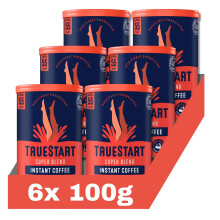 TrueStart Barista Grade Super Blend Strong Instant Coffee ? (6 x 100g) Premium Freeze-Dried Coffee Granules, Mycotoxin-Free, Antioxidant Rich, Strong