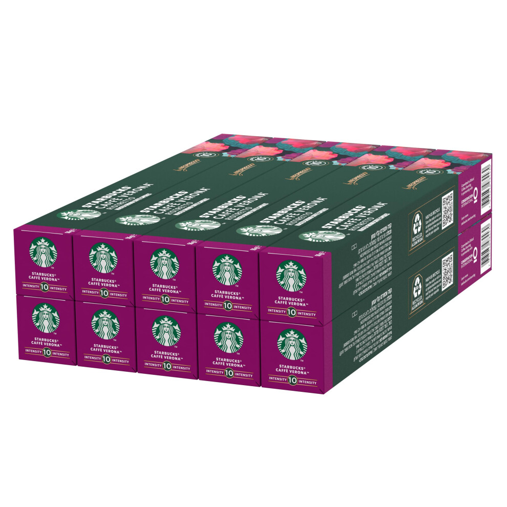 Starbucks Caff? Verona By Nespresso, Dark Roast, Coffee Capsules 10 X 10 (100 Capsules)