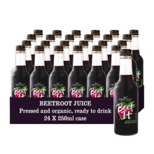 Beet It Organic Beetroot Juice (250ml x 24) ? Picked and Pressed | No Added Sugar (Glass Bottle)