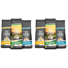 Der-Franz Coffee Pack, 3 x 500g, Crema, Melange, Crema Organic, Ground, Medium Roast, Vegan, Caffeinated, Pack of 2