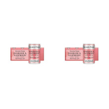 Fever-Tree Refreshingly Light Rhubarb & Raspberry Tonic Water 8 x 150ml (Pack of 6, Total 24 cans)