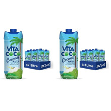 Vita Coco Pure Coconut Water Multipack 1L x 6, Naturally Hydrating, Packed With Electrolytes, Gluten Free, Full Of Vitamin C & Potassium (Pack of 2)