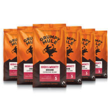 Grumpy Mule High and Mighty Espresso Blend Ground Coffee with notes of Cocoa and Roast Hazelnut 200g (Pack of 6 - Total 1.2kg)