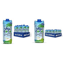Vita Coco Original Coconut Water Multipack 1L x 6 & 500 ml x 12 Bundle, Packed With Electrolytes, Gluten Free, Full of Vitamin C and Potassium