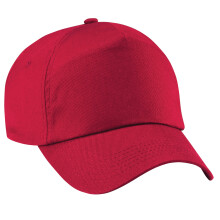 (One Size, Classic Red) Beechfield Plain Unisex Junior Original 5 Panel Baseball Cap
