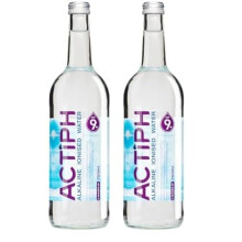 Alkaline Ionised Spring Water pH9+ (12x 750ml) Purified with Electrolytes Clean and Smooth Taste ACTIPH Water Glass Collection (Pack of 2)