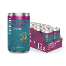 SERVED Passion Fruit Martini, 14.9% ABV, Premium Quality, Bar Strength, Pre-Mixed & Ready To Drink, 12 x 125ml Cans