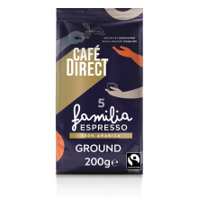 Caf?direct Fairtrade Familia Espresso Ground Coffee 200g (Pack of 6)