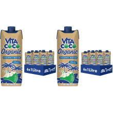 Vita Coco Organic Coconut Water 6x1L, Packed With Electrolytes, High in Vitamin C and Potassium, No Fat, Low in Calories, Non-GMO, Gluten-Free, Vegan