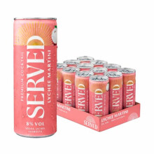 SERVED Lychee Martini 250ml, 8% ABV, Premium Bar Quality, Pre-Mixed & Ready To Drink, 12 x 250ml Cans