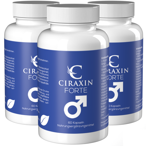 Ciraxin Forte - Maca, L-Αργινίνη & Ψευδάργυρος - 180 Κάψουλες (3 τμχ)
