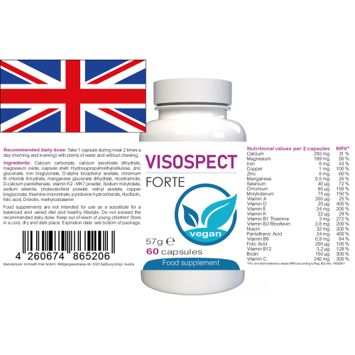 Visospect - 180 Cápsulas (Pack de 3) - Fórmula Suíça - 22 Vitaminas e Minerais - Complexo Vegetal 2