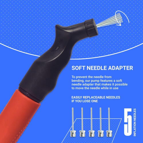 SPORTBIT Ball Pump with 5 Needles - Push & Pull Inflating System - Gre 1