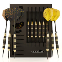 CC-Exquisite Professional Steel Tip Darts Set - 6 x 22g Brass Barrels