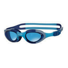 Zoggs Super Seal Swimming Goggles Kids (Age 6-14, Blue Tinted Lens, Blue) UV Protection, Anti-Fog, Junior Boys & Girls Quick Adjust, Split Yoke Strap