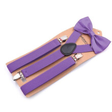 (Light Purple) Adjustable Suspender And Bow Tie Set For Baby Toddler Boys Children Hot Girls