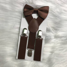 (Light Coffee) Adjustable Suspender And Bow Tie Set For Baby Toddler Boys Children Hot Girls