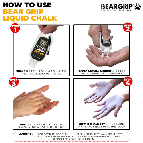 BEAR GRIP  LIQUID CHALK CHOOSE between the three Sizes 50 ml 100 ml or 250 2