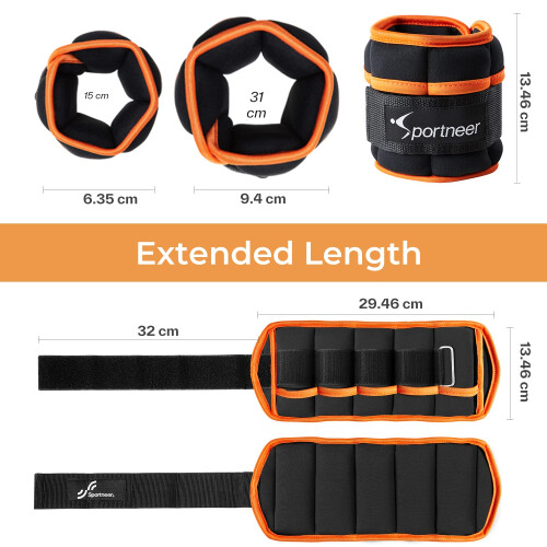 Sportneer Adjustable Ankle Weights Set Leg Weights, Ankle Wrist 2