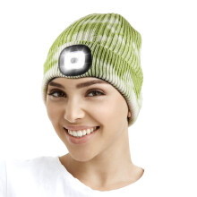 Unisex LED Lighted Beanie, Unisex USB Rechargeable Headlamp Hat, Cap w